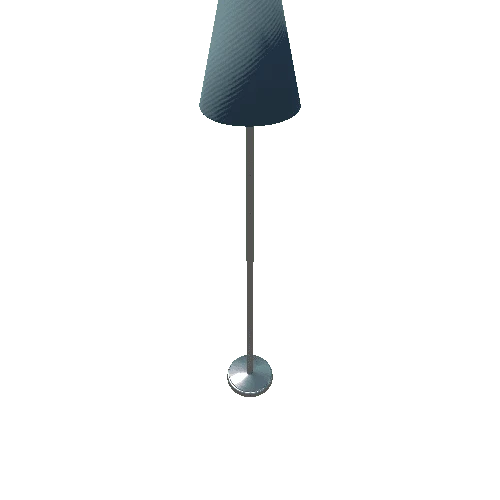 Tall Lamp-001 - Brushed Metal Cone Shade Teal